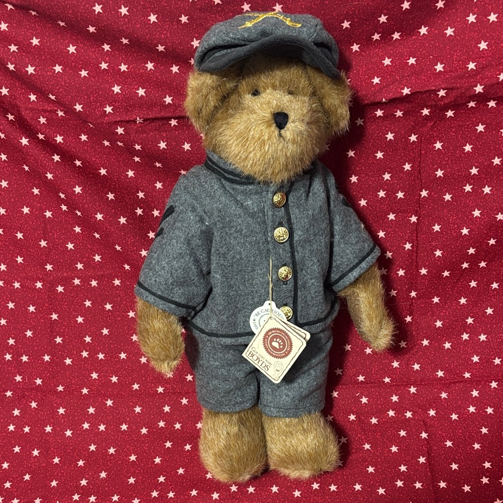 Boyds Bears Gray and Brown “Dixon” Civil War bear.  NWT, approximately 14” tall.